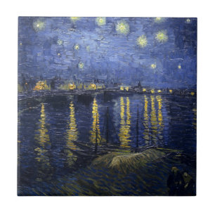 Carreau Nuit étoilée sur le Rhône