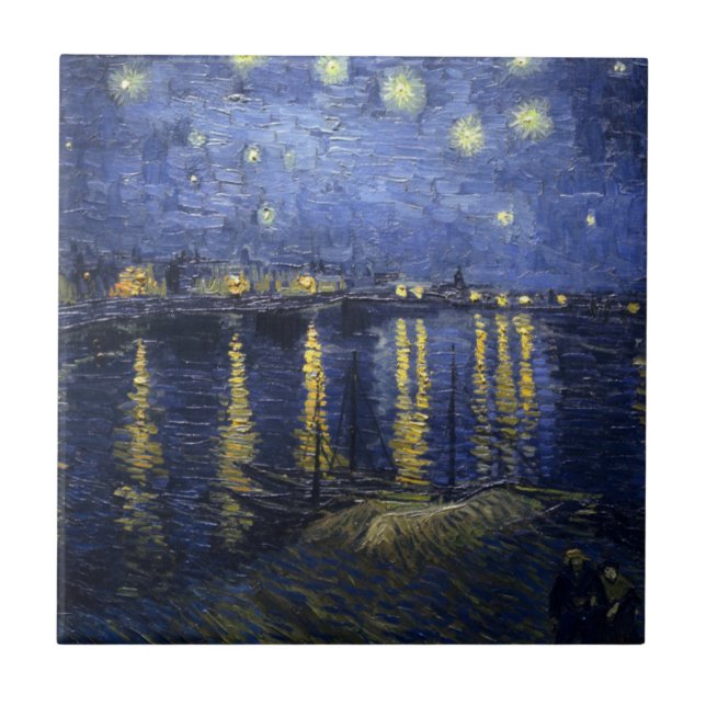 Carreau Nuit étoilée sur le Rhône (Devant)
