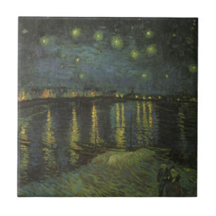 Carreau Nuit étoilée sur le Rhône