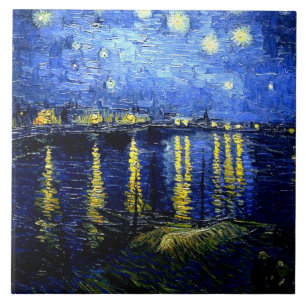 Carreau Nuit étoilée sur le Rhône