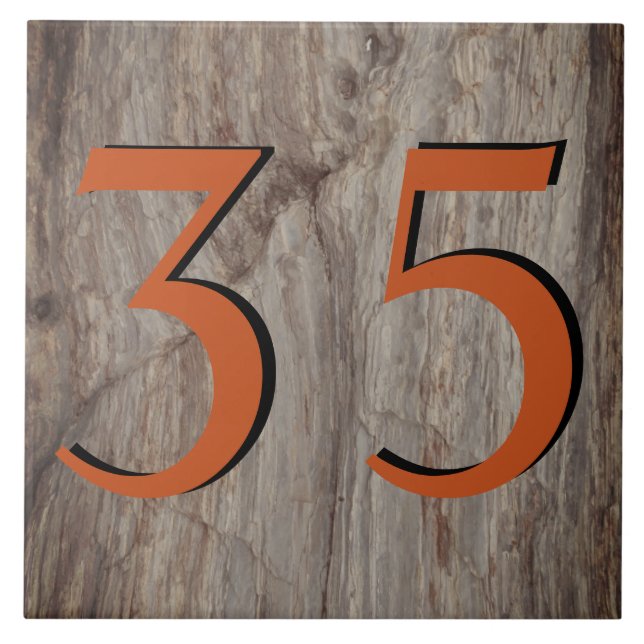 Carreau Numéro de la maison en pierre de cuivre Double #s  (Devant)