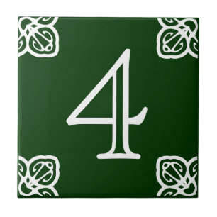 Carreau Numéro de la maison - Espagnol blanc sur vert