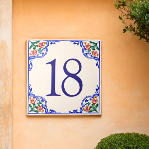 Carreau Numéro de maison méditerranéen personnalisé – Gren