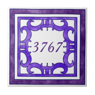 Carreau Numéro de petite maison pourpre