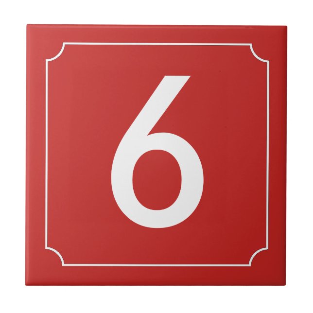Carreau Numéro rouge ou plaque-lettre (Devant)