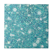 Ocean Blue Aqua Couleur Faux Parties scintillant s