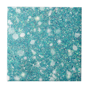 Carreau Ocean Blue Aqua Couleur Faux Parties scintillant s