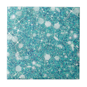 Carreau Ocean Blue Aqua Couleur Faux Parties scintillant s