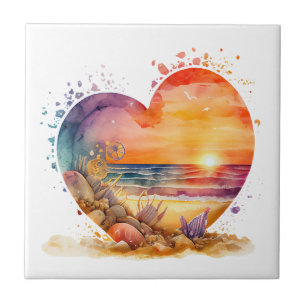 Carreau Ocean Seashells Beach Sunset Cuisine Salle de bain