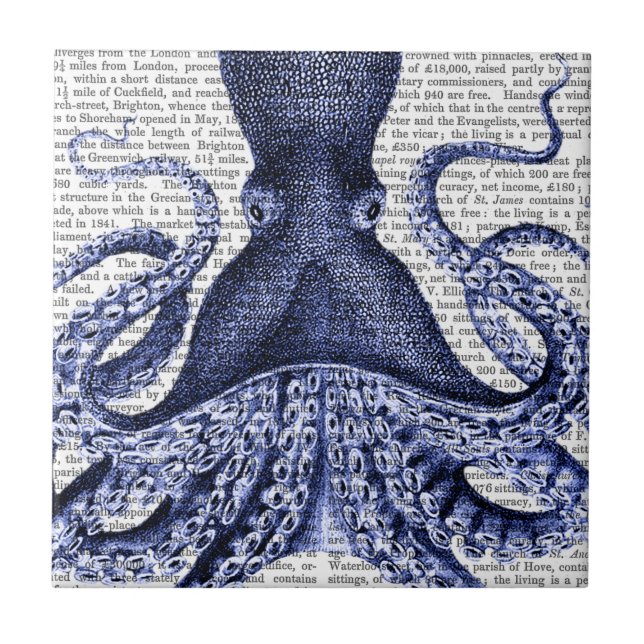 Carreau Octopus bleu (Devant)