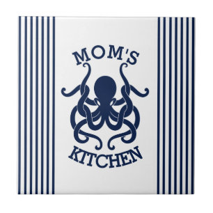 Carreau Octopus bleu & Bleu & Blancs