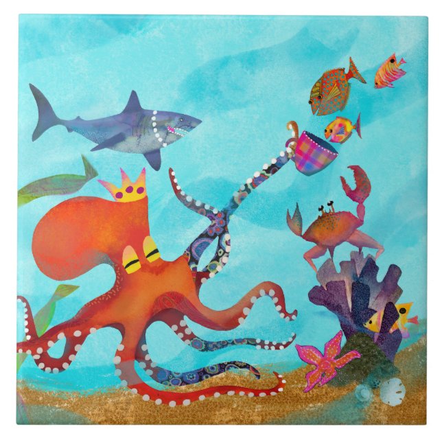 Carreau Octopus sous-marin Aventure Céramique Carrelage de (Devant)
