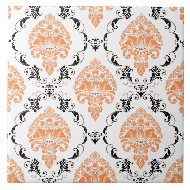 Carreau Oeil attraper Victorian classique motif orange (Devant)
