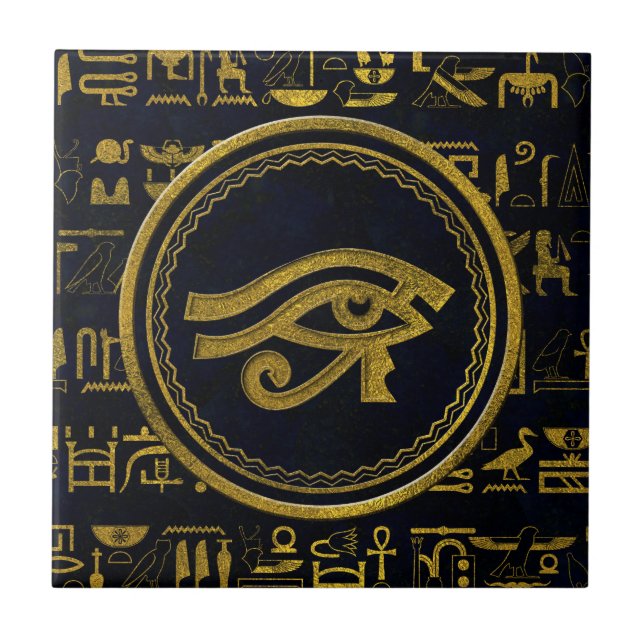 Carreau Oeil égyptien d'or de Horus - Wadjet (Devant)