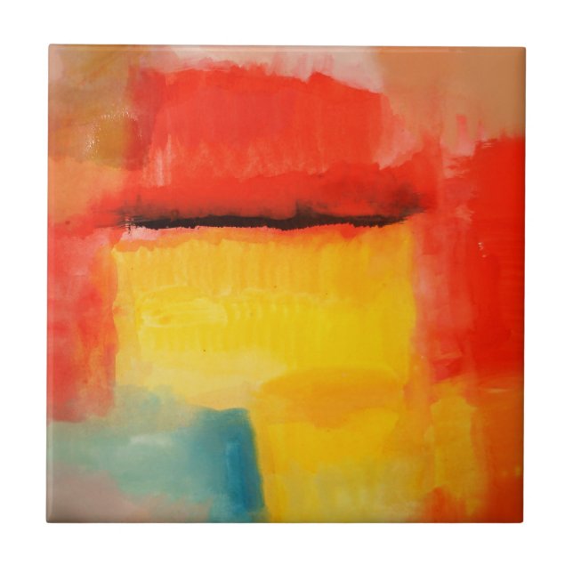 Carreau Oeuvre Abstraite minimaliste colorée (Devant)