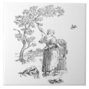 Carreau OEuvre d'art rural antique