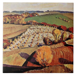 Carreau Oeuvre de Grant Wood, Paysage