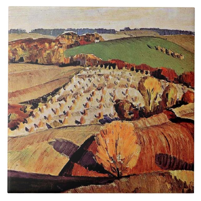 Carreau Oeuvre de Grant Wood, Paysage (Devant)