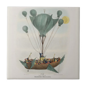 Carreau Oeuvre d'époque de Balloon Air Ship