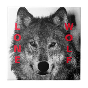 Carreau OEuvre d'oeil de loup noir et blanc