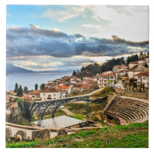 Carreau Ohrid, Macédoine vue panoramique