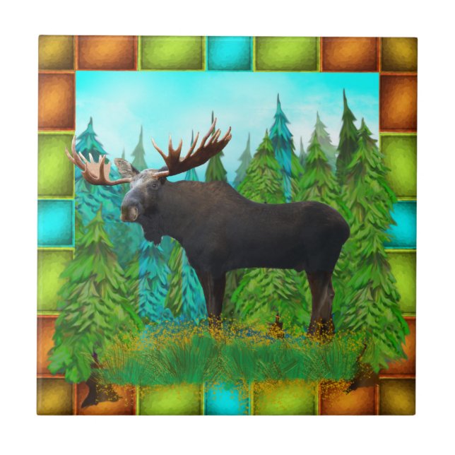 Carreau Oie sauvage avec grand Antlers Carrelage en cérami (Devant)
