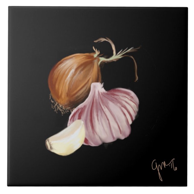 Carreau Oignon pourpre et ail (Devant)