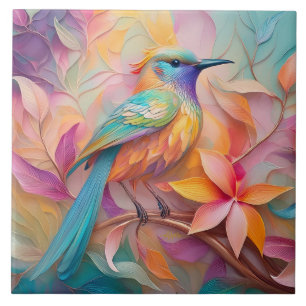 Carreau Oiseau-chanteur à gorge violette Imaginaire