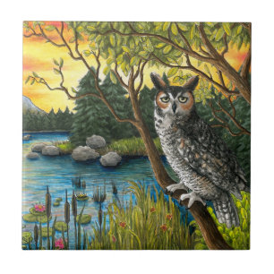 Carreau Oiseau de hibou 68