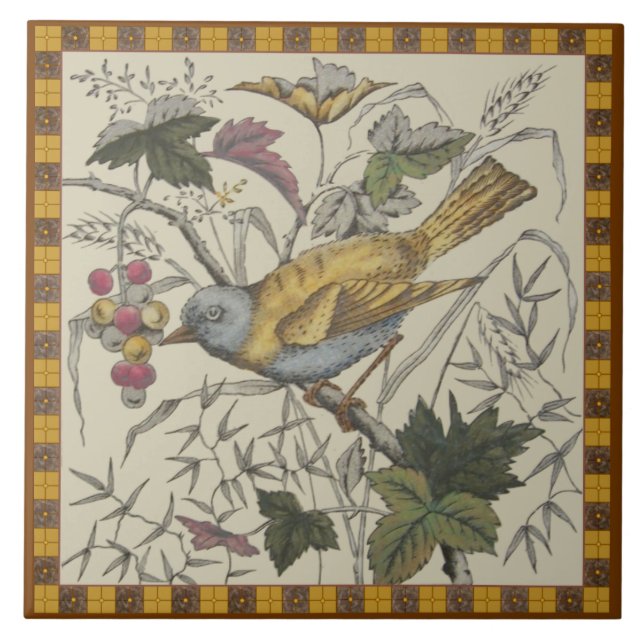 Carreau Oiseau de l'époque victorienne à Berries Transférw (Devant)
