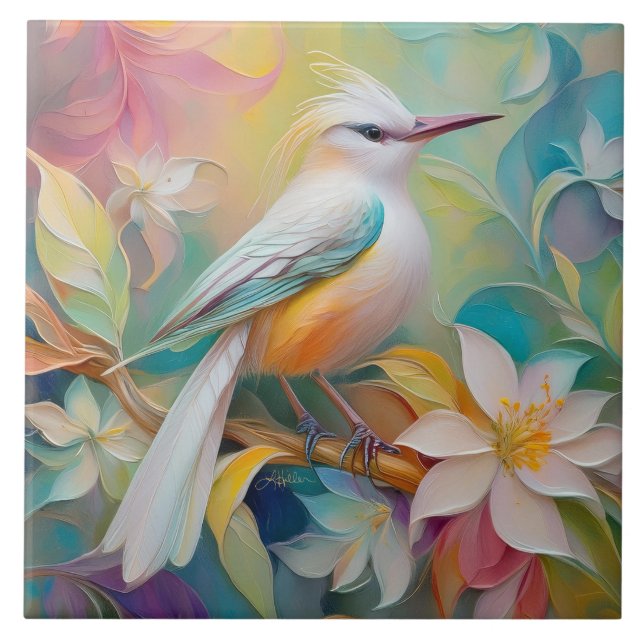 Carreau Oiseau d'Imaginaire tourbé d'or (Devant)