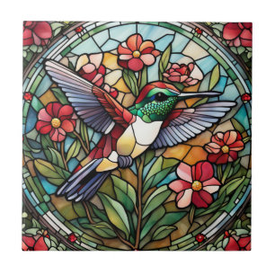 Carreau Oiseau en verre de colibri