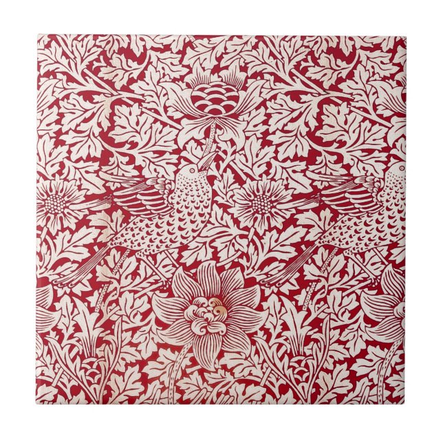 Carreau Oiseau et anémone de William Morris (Devant)