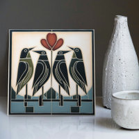Oiseau Famille Mackintosh Art Déco Nouveau Décor M