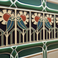 Oiseau sur Fleurs Décor Art Déco Nouveau
