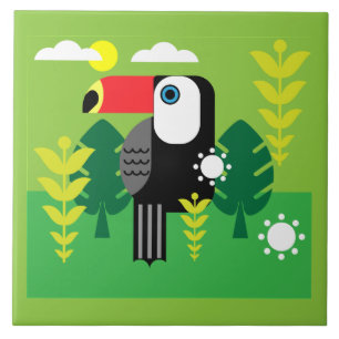 Carreau Oiseau tropical du Toucan