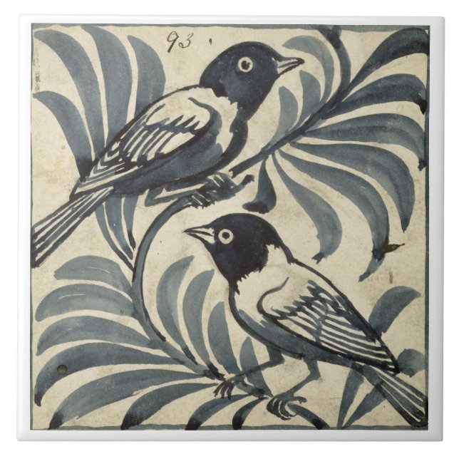 Carreau Oiseaux bleus (la semaine sur le papier) (Devant)