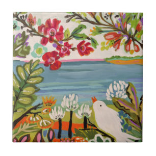 Carreau Oiseaux dans le jardin