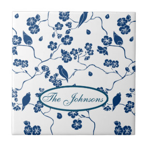 Carreau Oiseaux de Toile contemporains et fleurs