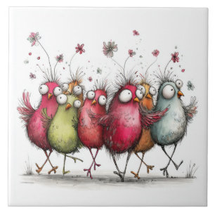 Carreau oiseaux excentriques