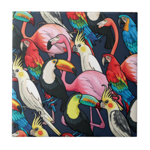 Carreau Oiseaux exotiques