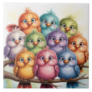 Carreau Oiseaux fantaisistes mignons