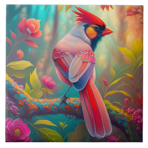 Carreau Oiseaux Fantastiques Cardinal Mâle