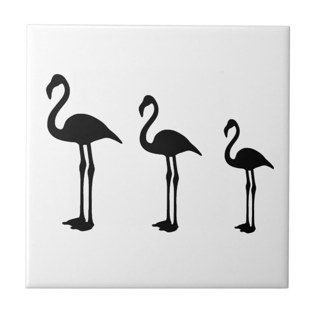 Carreau Oiseaux Flamants roses debout Minimaliste (Devant)