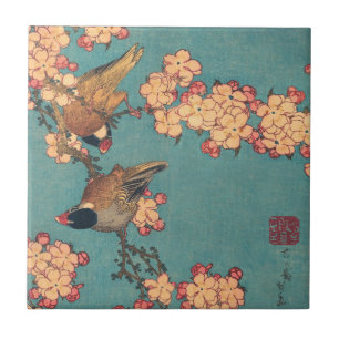 Carreau Oiseaux Fleurs Hokusai Art Japonais