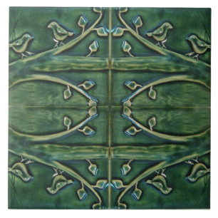 Carreau Oiseaux Sculpturaux vintages Sur Branches