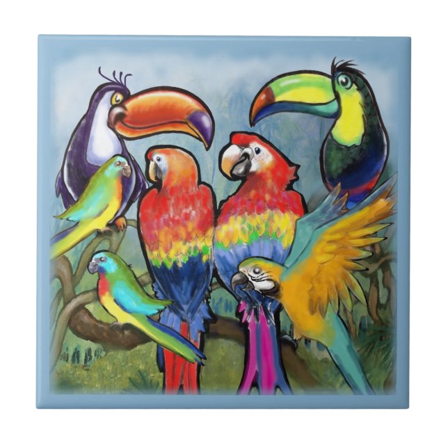 Carreau Oiseaux tropicaux (Devant)