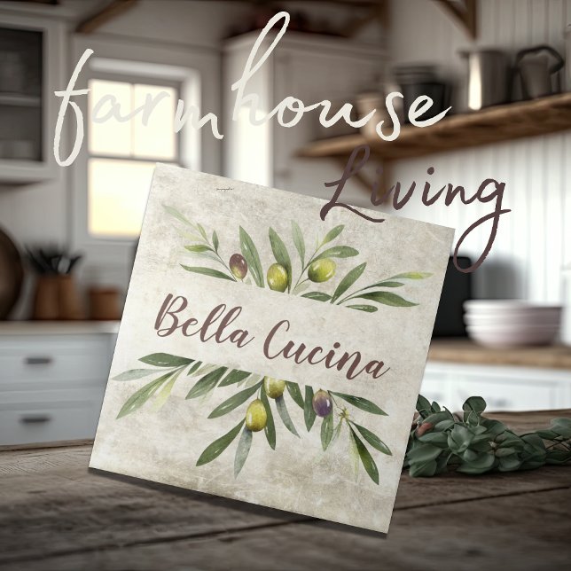 Carreau Olivier rustique & Branches Bella Cucina Brown (Créateur téléchargé)