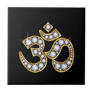 Carreau Om Symbole with "Diamond" Stones