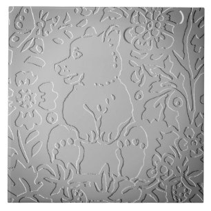 Carreau Ombre gris Ours Bois Embossés Nature Florale